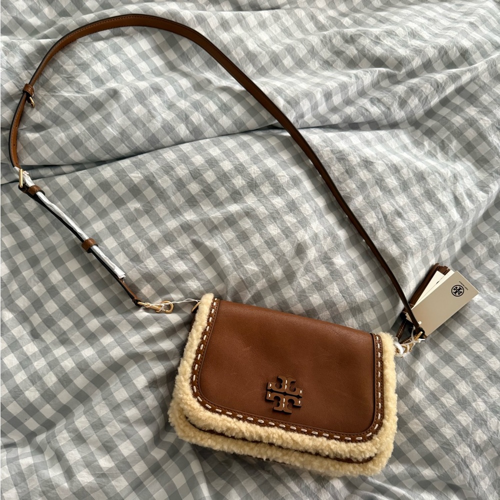 Tory Burch Thea Shearling Flap Crossbody